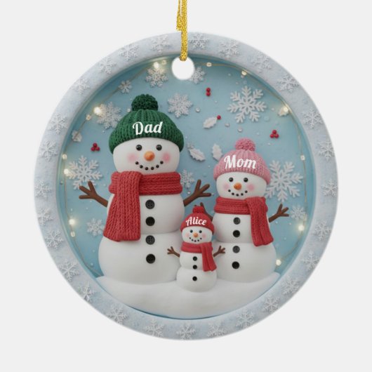 Personalized Snowman Family Ornament (Achterkant)