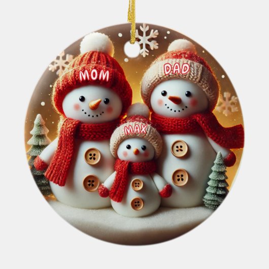 Personalized Snowman Family Ornament (Achterkant)