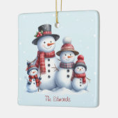 Personalized Snowman Family with children Ornament (Links)