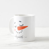 Personalized Snowman Koffiemok (Voorkant links)