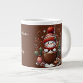 Personalized Snowman Mug - Custom Name Gift Grote Koffiekop (Voorkant rechts)