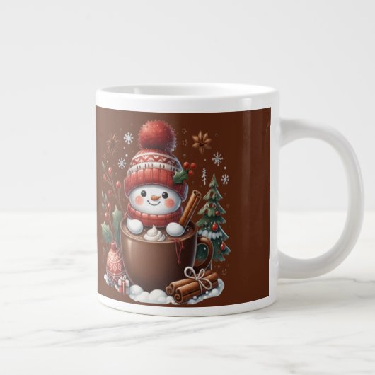 Personalized Snowman Mug - Custom Name Gift Grote Koffiekop (Rechts)