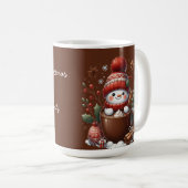 Personalized Snowman Mug - Custom Name Gift Koffiemok (Voorkant rechts)