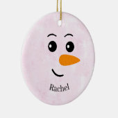 Personalized Snowman Name Keramisch Ornament (Rechts)