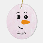 Personalized Snowman Name Keramisch Ornament (Links)