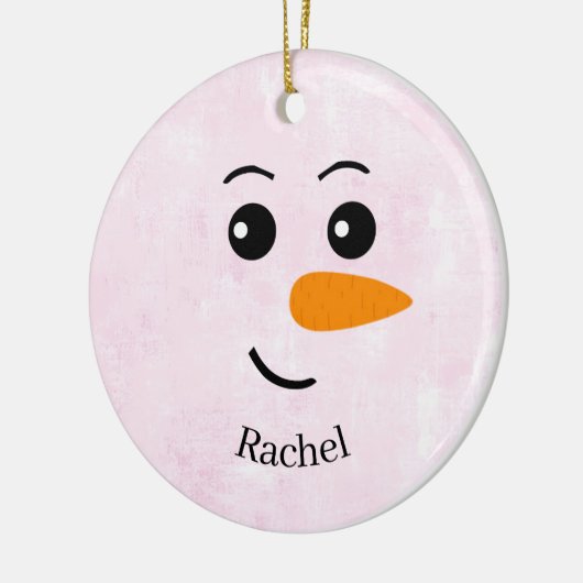 Personalized Snowman Name Keramisch Ornament (Links)