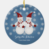 Personalized Snowman Twins Ornament (Achterkant)