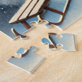 Personalized Snowy Christmas Cottage Mailbox Legpuzzel (Zijkant)