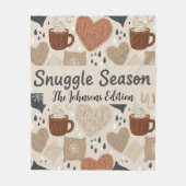 Personalized Snuggle Season Family Name Fleece Deken (Voorkant)