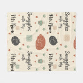 Personalized Snuggles with My Dog/Cat Christmas Fleece Deken (Voorkant (Horizontaal))