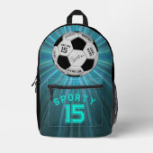 Personalized Soccer Ball Birthday  | Age Name Text Bedrukte Rugzak (Voorkant)
