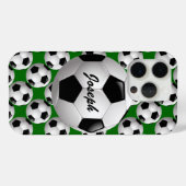 Personalized Soccer Ball on Football Pattern Case-Mate iPhone Case (Achterkant (horizontaal))