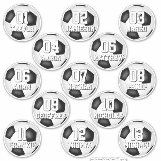 personalized soccer stickers for 13 boys girls (Voorkant)