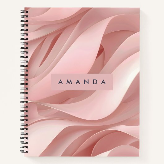 Personalized Soft Blush Pink Abstract Flow Design Notitieboek (Voorkant)