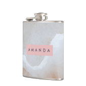 Personalized Soft Cream Onyx Marble Texture  Heupfles (Links)