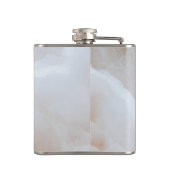 Personalized Soft Cream Onyx Marble Texture  Heupfles (Achterkant)