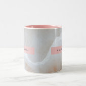 Personalized Soft Cream Onyx Marble Texture Tweekleurige Koffiemok (Center)