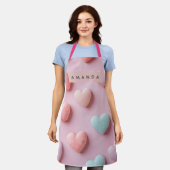 Personalized Soft Pastel Candy Heart Schort (Gedragen)