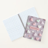 Personalized Soft Pastel Candy Hearts Notitieboek (Binnen)