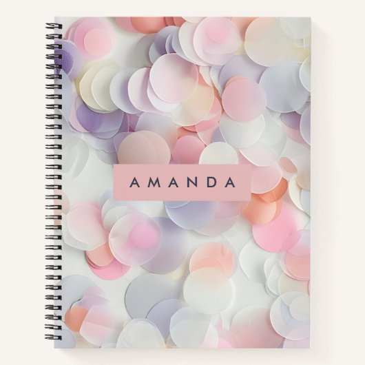 Personalized Soft Pastel Confetti Design Notitieboek (Voorkant)