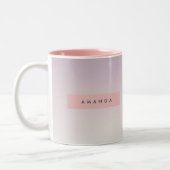 Personalized Soft Pastel Lavender Gradient Tweekleurige Koffiemok (Links)