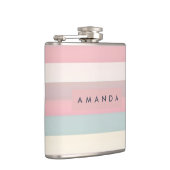 Personalized Soft Pastel Rainbow Stripes Heupfles (Rechts)