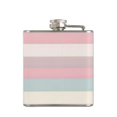 Personalized Soft Pastel Rainbow Stripes Heupfles (Achterkant)