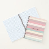 Personalized Soft Pastel Rainbow Stripes Notitieboek (Binnen)