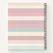 Personalized Soft Pastel Rainbow Stripes Notitieboek (Achterkant)