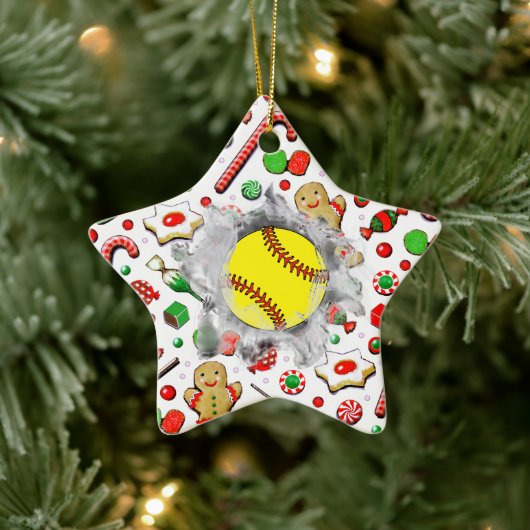 Personalized Softball Collectible Keramisch Ornament (Boom)