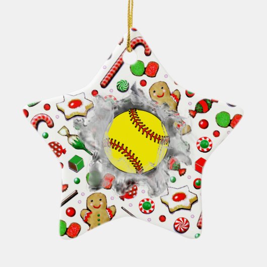 Personalized Softball Collectible Keramisch Ornament (Voorkant)