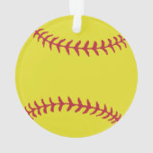 Personalized Softball With Custom Name Ornament (achterkant)
