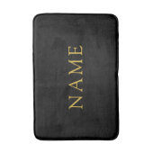 Personalized Solid Black Bath Mat with Custom Name (Voorkant Verticaal)