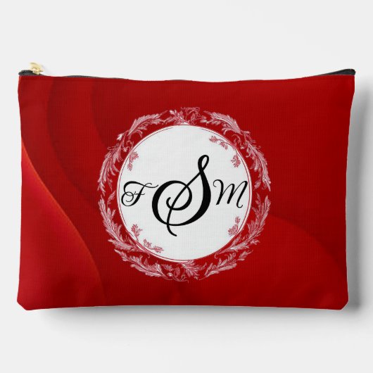 Personalized Solid Red Cosmetic Bag Etui (Voorkant)