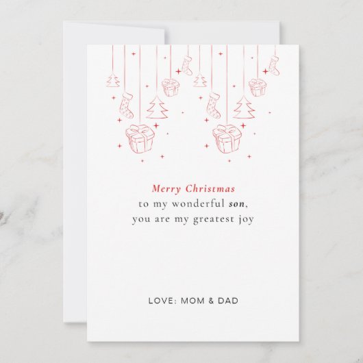 Personalized Son Christmas Card Feestdagenkaart (Voorkant)