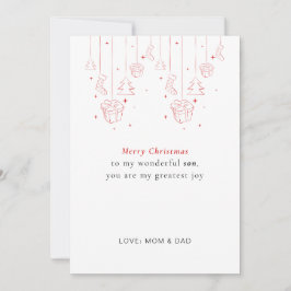 Personalized Son Christmas Card Feestdagenkaart