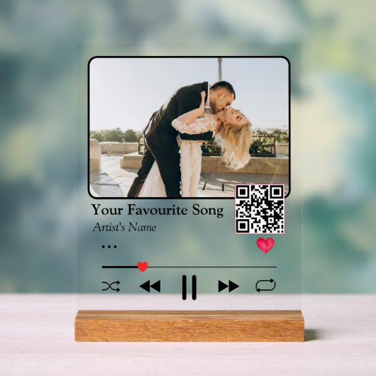 Personalized Song Code Night Light Romantic Couple Acryl Bord (Neutraal)