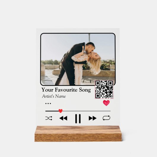 Personalized Song Code Night Light Romantic Couple Acryl Bord (Voorkant)