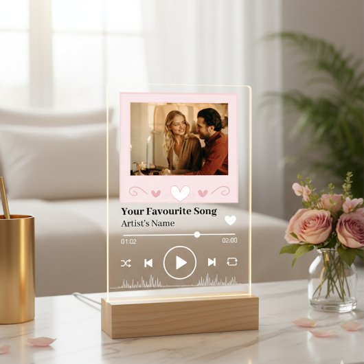 Personalized Song Code Romantic LED Night Light  Acryl Bord