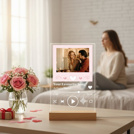 Personalized Song Code Romantic LED Night Light  Acryl Bord