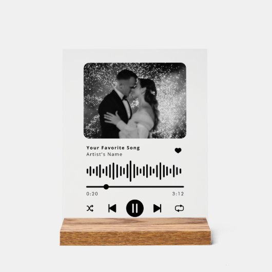 Personalized Song Music Player Acryl Bord (Voorkant)