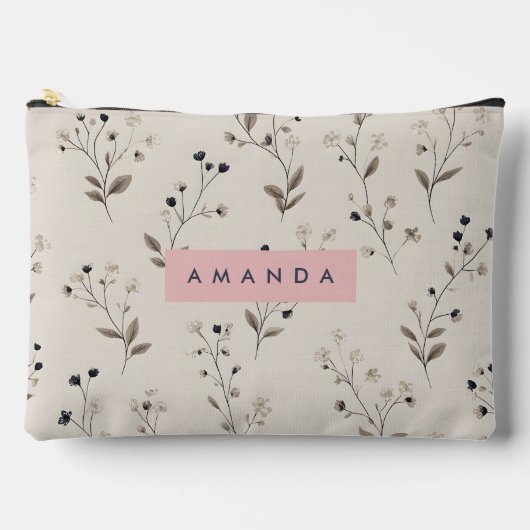 Personalized Sophisticated Neutral Flower Design Etui (Voorkant)