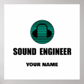 Personalized Sound Engineer Audio Engineering Poster (Voorkant)