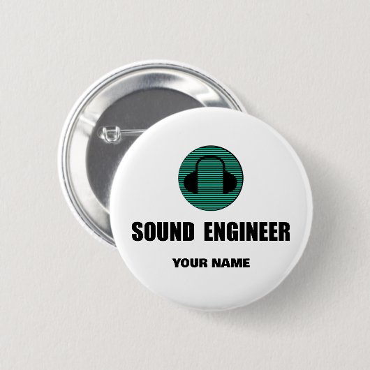 Personalized Sound Engineer Audio Engineering Ronde Button 5,7 Cm (Voorkant /achterkant)