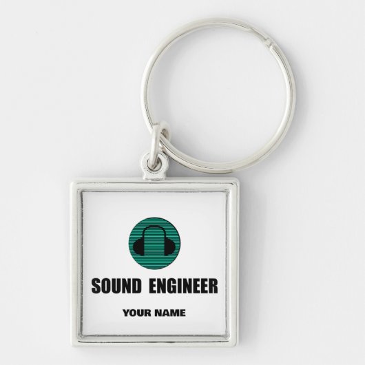 Personalized Sound Engineer Audio Engineering Sleutelhanger (Voorkant)