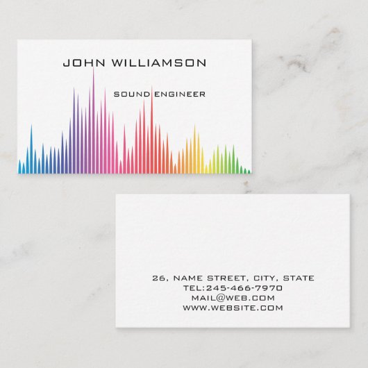 Personalized Sound Engineer Audio Engineering Visitekaartje (Voorkant / Achterkant)