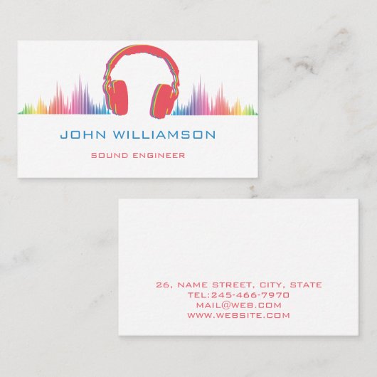 Personalized Sound Engineer Audio Engineering Visitekaartje (Voorkant / Achterkant)