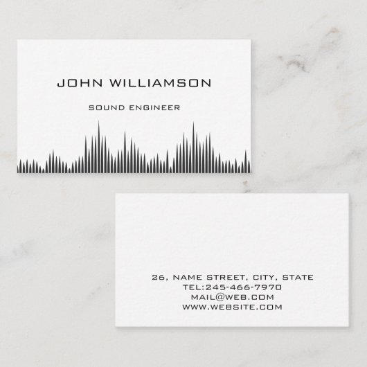 Personalized Sound Engineer Audio Engineering Visitekaartje (Voorkant / Achterkant)