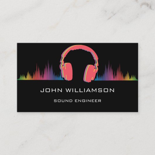 Personalized Sound Engineer Audio Engineering Visitekaartje (Voorkant)