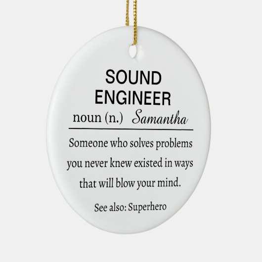 Personalized Sound Engineer  Definition Keramisch Ornament (Rechts)